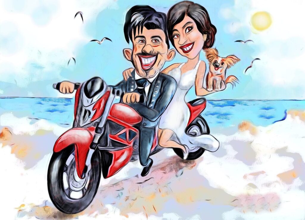 Carmelo De Carlo è il caricaturista per matrimoni, compleanni ed eventi esclusivi a Lecce, Brindisi e Taranto. Realizza caricature dal vivo incredibilmente somiglianti, con fogli personalizzati (data e mini-ritratto degli sposi). Offre intrattenimento originale, bomboniere divertenti, partecipazioni su misura e tableau mariage. Ogni disegno viene arrotolato e consegnato come ricordo unico. Disponibile fino a 250 invitati. Prenotazione consigliata con 4 mesi di anticipo.